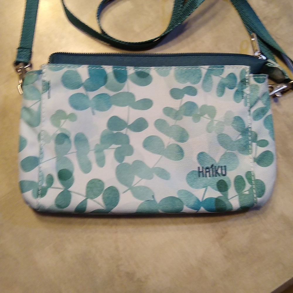 Haiku Green and White Crossbody Bag